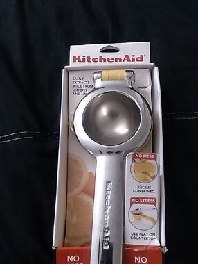KitchenAid Handheld Citrus Press - Silver with Yellow Grip